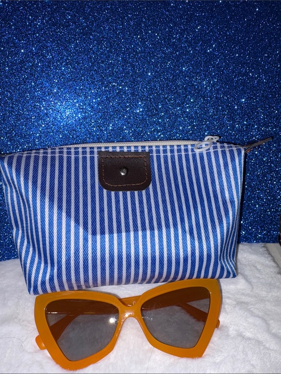 Summer Orange Cat-Eye Sunglasses and Pouch main image 4